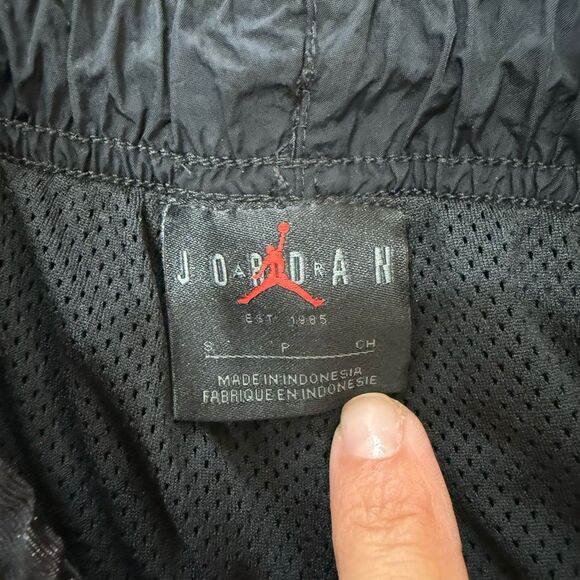 Jordan Flight Black Nylon Windbreaker Track Pants Joggers Size S Logo Detail - Picture 11 of 12